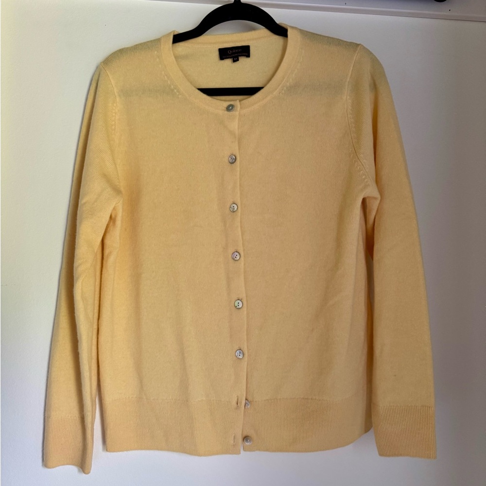 Mongolian Cashmere Butter Yellow Cardigan